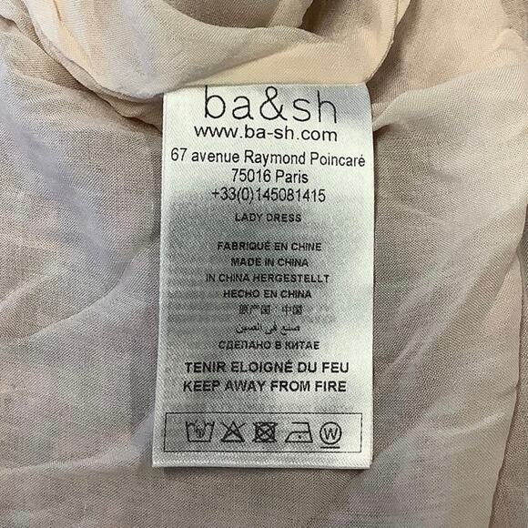 Ba&sh Size 1 US Small Fuchsia Robe Nina Mini Dress Floral 3/4 Sleeve OS17-9 - Picture 10 of 11